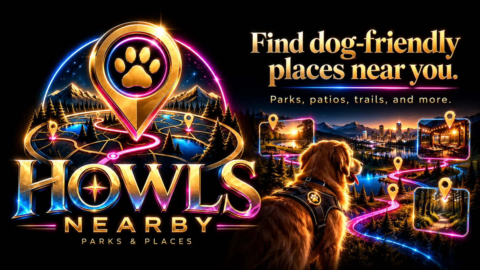 Howls Nearby, Parks and Places: find dog-friendly places near you. Parks, patios, trails, and more.
