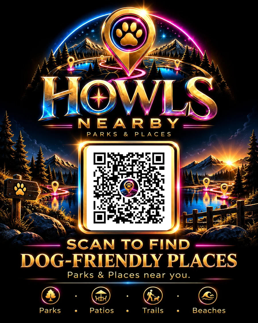 Scan to find dog-friendly places QR card