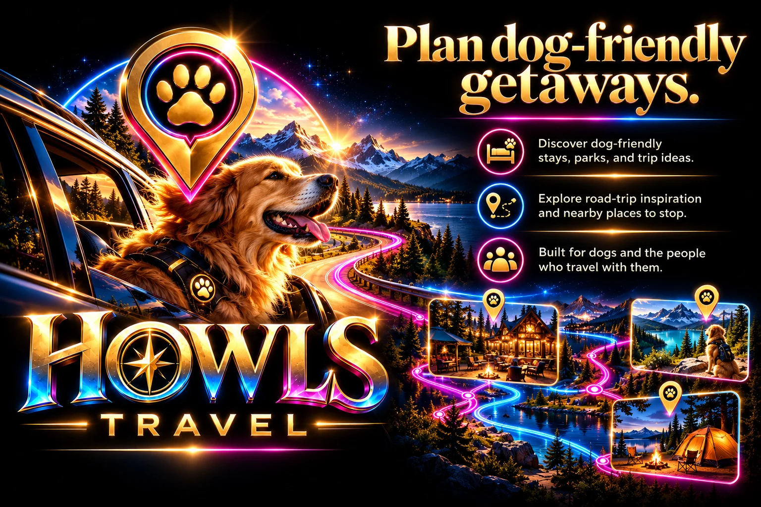 HOWLS TRAVEL — Plan dog-friendly getaways.