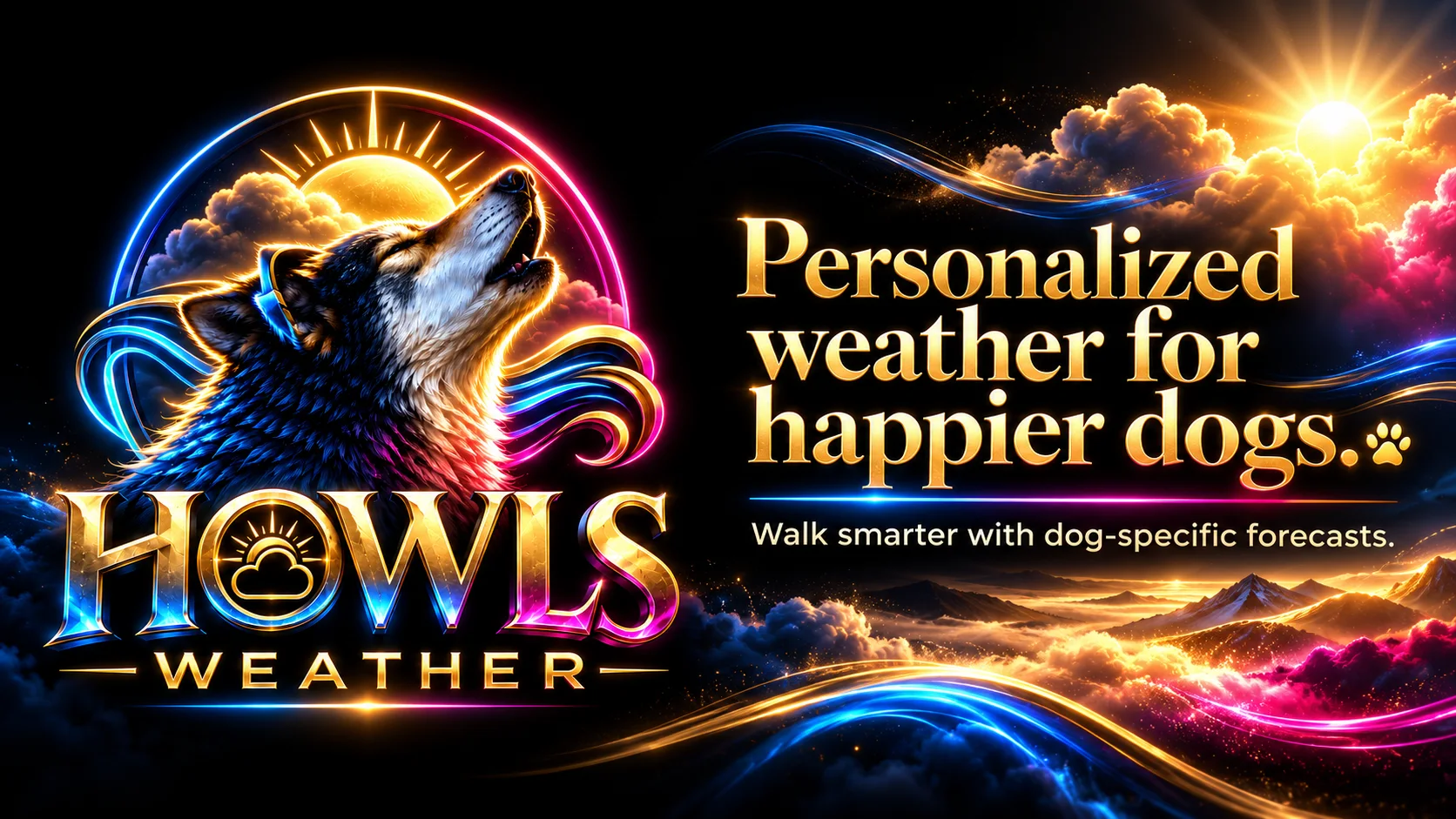 HOWLS WEATHER: personalized weather for happier dogs. Walk smarter with dog-specific forecasts.