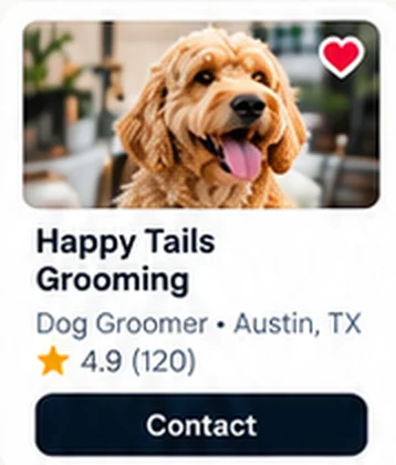 Example Basic Partner card with a photo and contact button